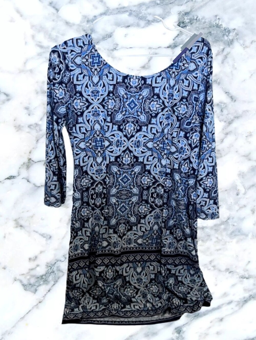 Apt 9 Blue Mandala Print Dress